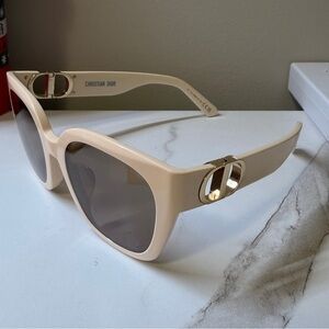Dior Beige Sunglasses with Gold Accents
